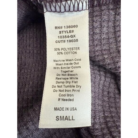 Project Social T Women's Most Wanted Burnout Henley Tee Sz S Purple Ribbed NWOT - Picture 6 of 6